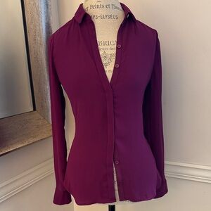 Ted Baker London Deep Purple Button-Down Shirt | Size 4 US /8 UK